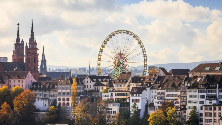 The old town of Basel above the Rhine, the red sandstone towers of the Minster on the skyline, the city that hosts Art Basel each June, an engagement in the season calendar of The Mansa Court