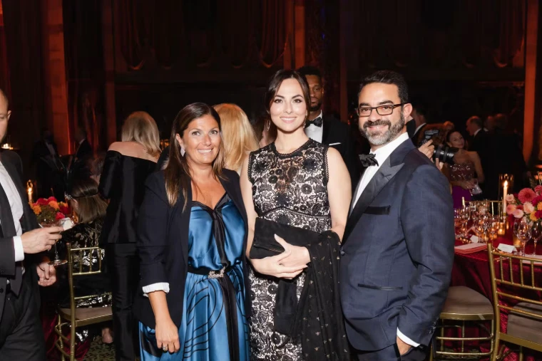 Guests in black tie and evening dress at the Opening Night Gala dinner, candlelit tables behind. Carnegie Hall Opening Night Gala, New York, in the season calendar of The Mansa Court