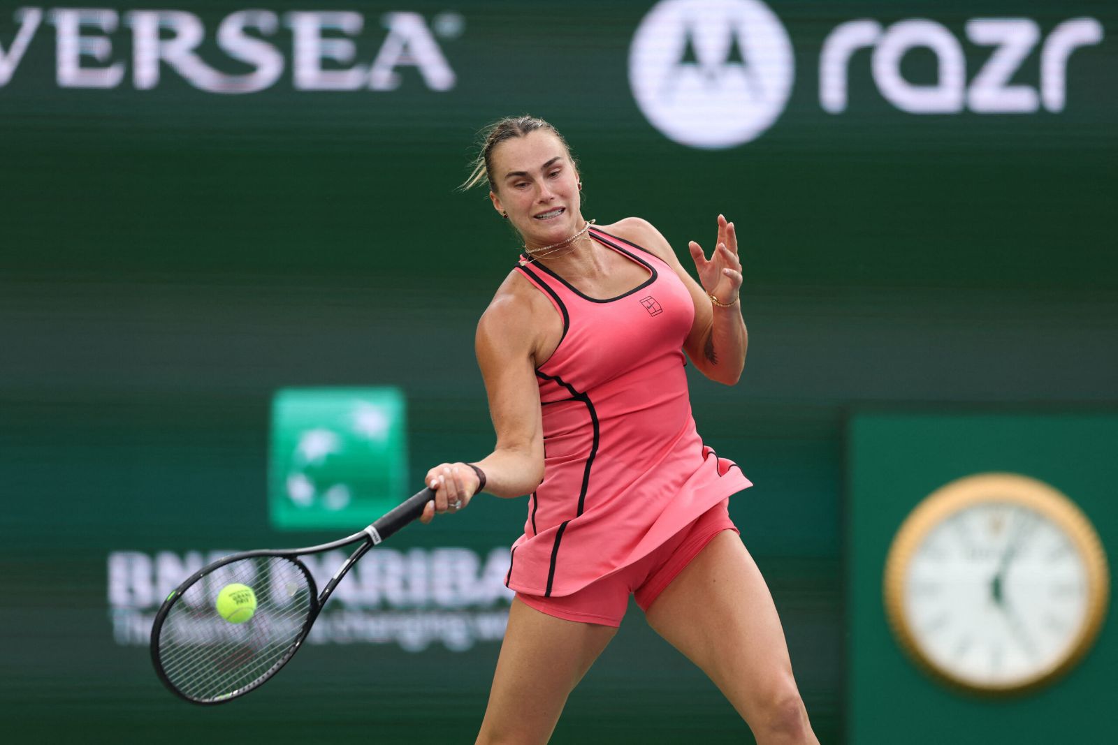 A forehand struck in the women’s singles draw at Indian Wells, the March tournament in the California desert kept in The Mansa Court calendar