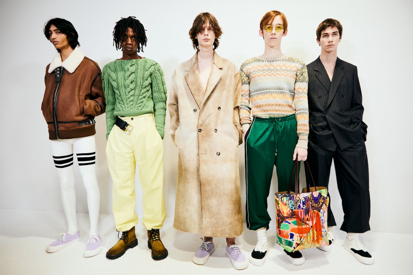 Backstage before a menswear show in Paris