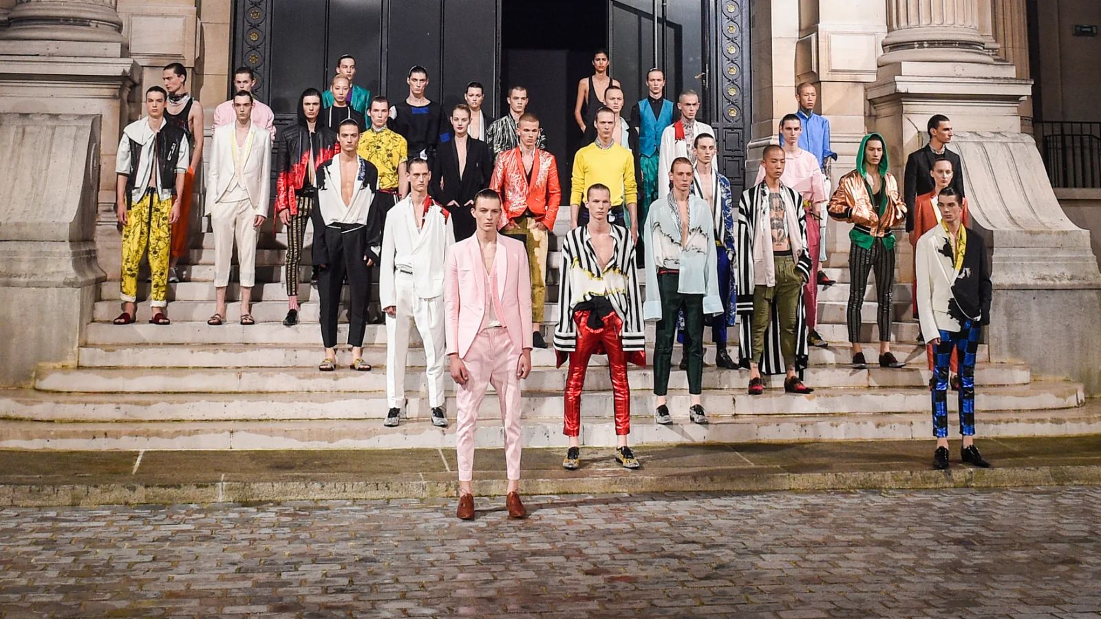 The finale of a Paris menswear show