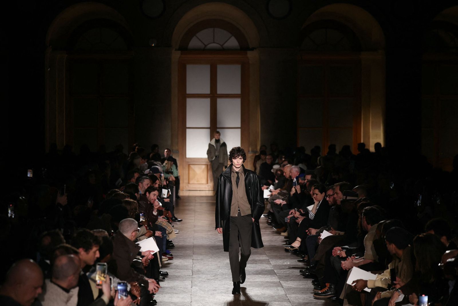 A menswear collection shown on the runway in Paris