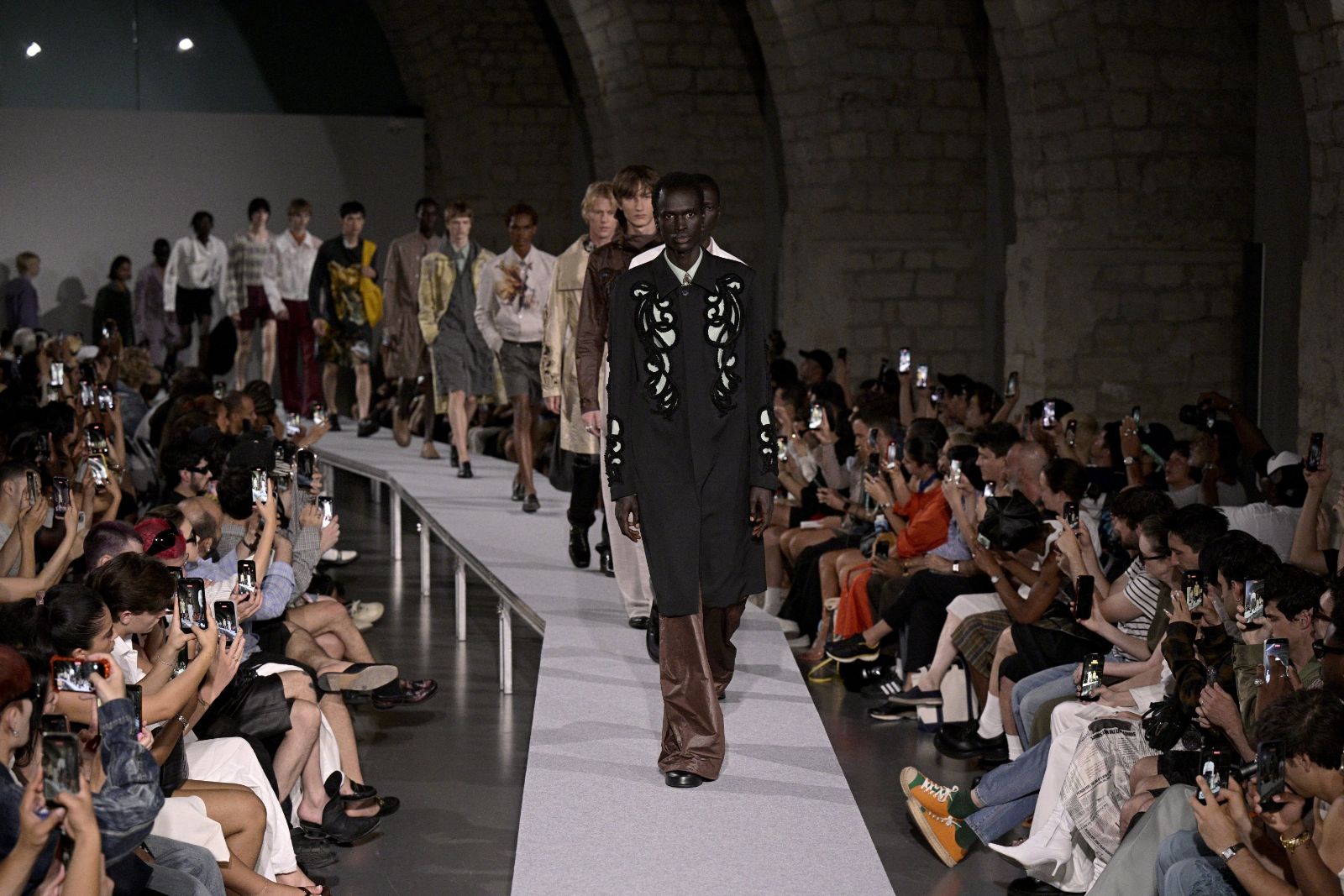 The room at a Paris menswear show