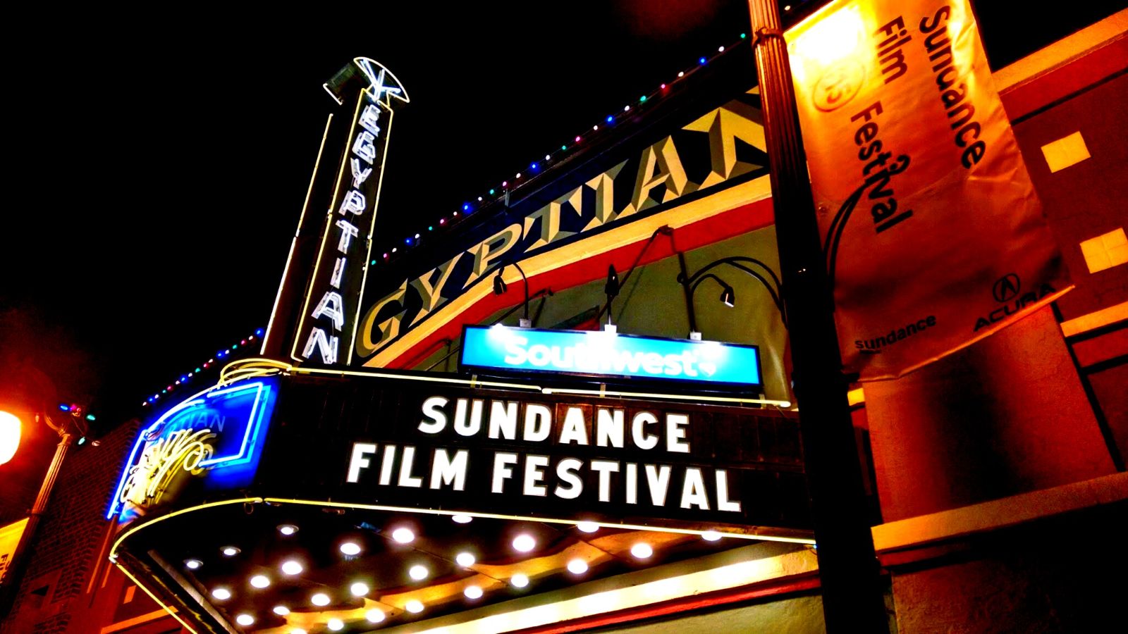 The Egyptian Theatre marquee during the Sundance Film Festival