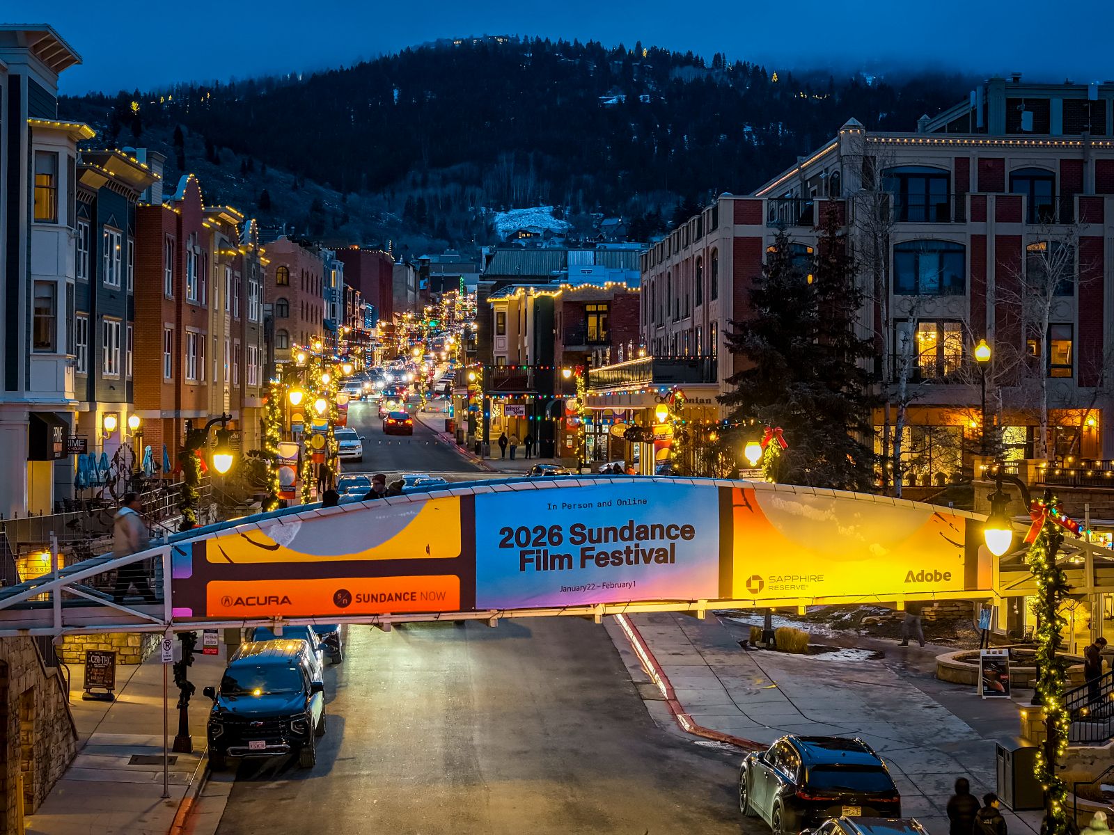 Main Street, Park City, crowded during the festival's final Utah years