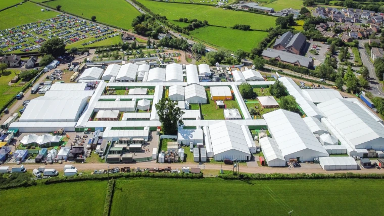 The festival’s white tented village among the fields outside Hay-on-Wye (2022). The Hay Festival at Hay-on-Wye, on the Welsh border, in the season calendar of The Mansa Court