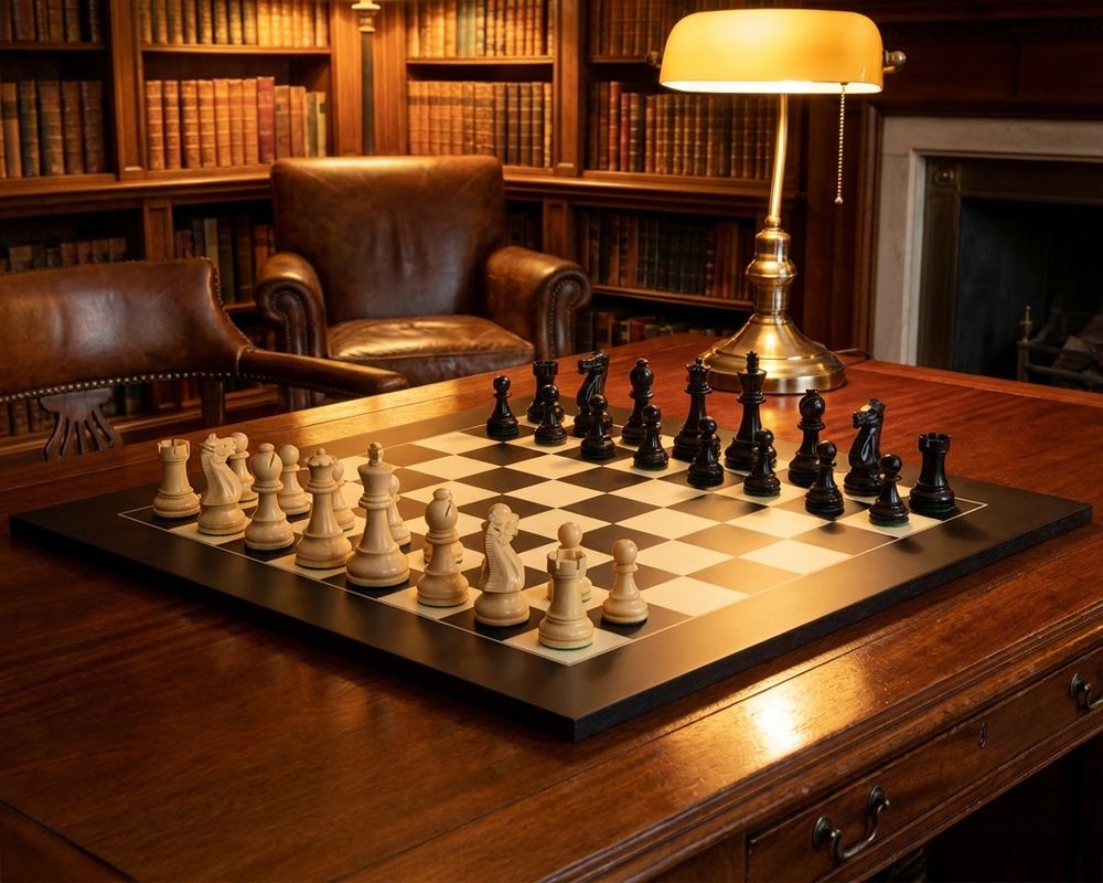 A borrowed parlour set for cards and backgammon
